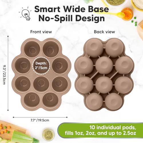 KeaBabies Silicone Baby Food Freezer Trays | Puree & Breast Milk Storage