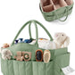 Baby Diaper Caddy with Detachable Dividers and Wipes Pocket, Lightweight Baby Caddy Organizer with Handles and 8 Pockets for Baby Stuff, Camel