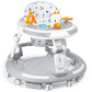 Baby Walker with Wheels -Toddler Walker for Baby Girl 6-12 Months, Foldable & Adjustable Activity Center with Foot mat and Tray, Toddler Walker for Babies 12-18 Months, White Grey