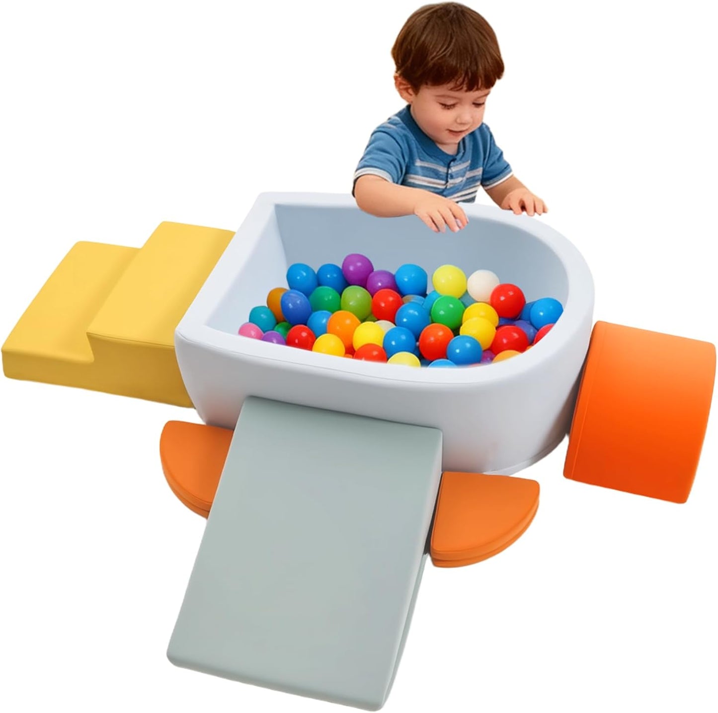 6Pcs Foam Climbing Blocks for Toddler, Indoor Soft Climbing Toys with Ball Pit for Kids, Climbing Crawling Toys Activity Play Set for Playroom Living Room, Gifts for Baby(Balls not Included)