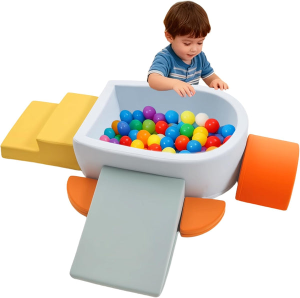 6Pcs Foam Climbing Blocks for Toddler, Indoor Soft Climbing Toys with Ball Pit for Kids, Climbing Crawling Toys Activity Play Set for Playroom Living Room, Gifts for Baby(Balls not Included)