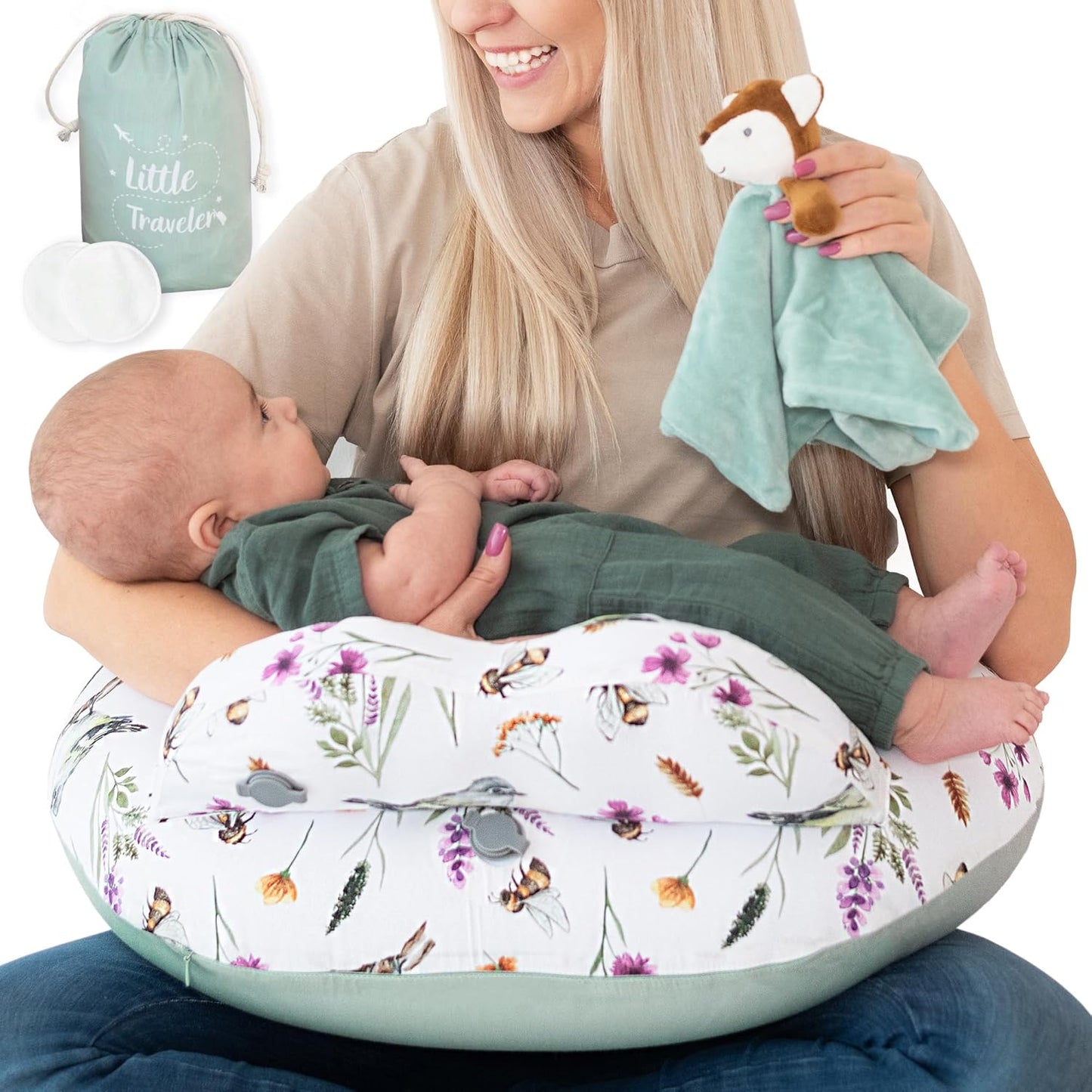 Inflatable Breastfeeding Pillow & Travel Nursing Pillow for Baby Girl and Boy - Portable Travel Nursing Pillows for Breastfeeding