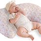 1 Piece C-Shaped Nursing Pillowcase, Breastfeeding Support Cushion Cover, Pink Floral Pattern, Polyester, Machine Washable, Infant Feeding