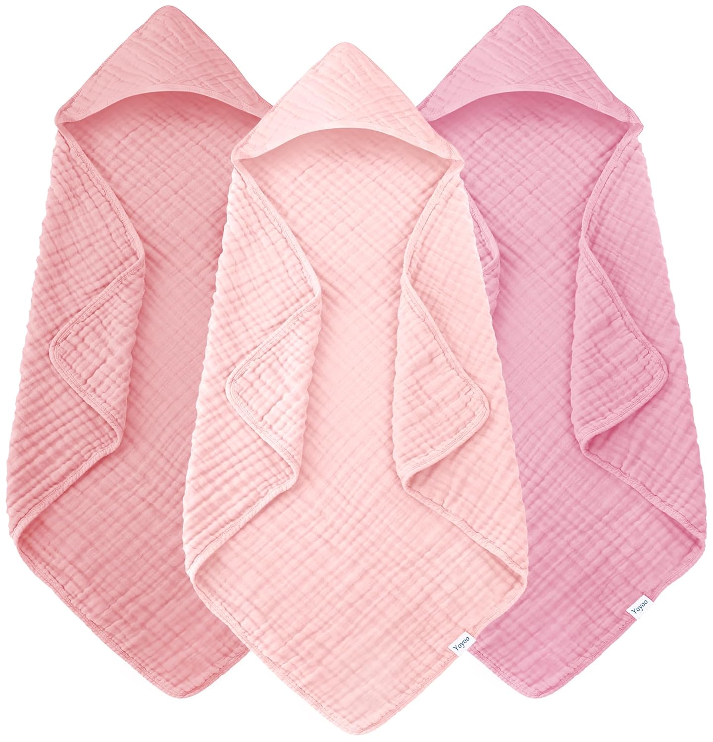 Muslin Hooded Baby Bath Towels – 3 Pack