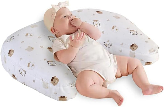 1 Piece Nursing Pillowcase, C-Shaped Breastfeeding Support Cushion Cover with Cute Bear Pattern