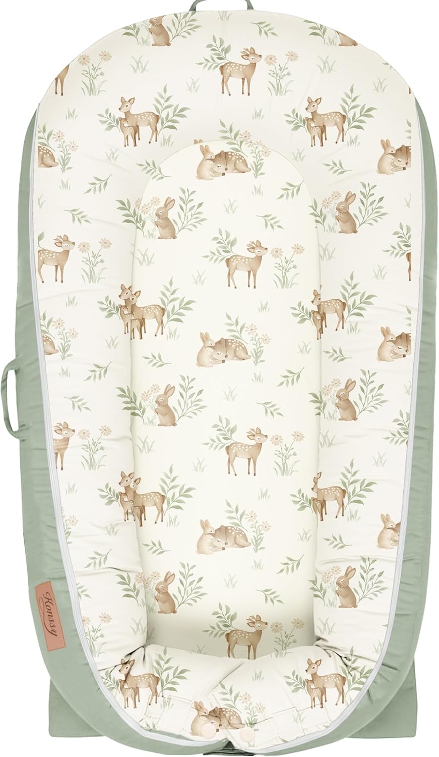 Cotton 100% Baby Lounger Cover Baby Nest Replacement Cover for Newborn Boys Girls Fits Dockatot Deluxe+ Docks Woodland (Cover Only)