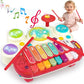 AugToy 3-in-1 Musical Toys for Toddlers  Piano, Xylophone & Drum Set for Kids Ages 1–3