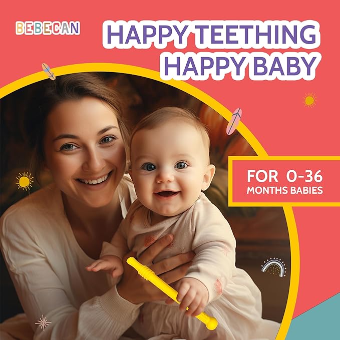 BEBECAN Teething Tubes - Soft Silicone Baby Teethers Set