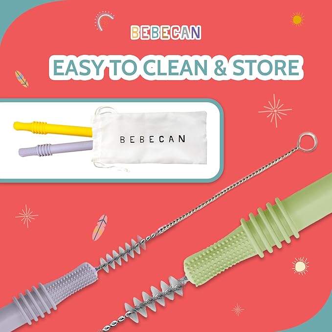 BEBECAN Teething Tubes - Soft Silicone Baby Teethers Set