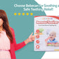 BEBECAN Silicone Baby Remote Teether food grade silicone teething toy packaging with happy baby and smiling woman