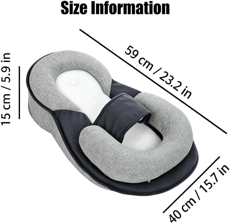 Baby Feeding Pillow, Anti Overflow Feeding Pillow for Reducing Spit-Up, Safety Nursing Pillow, Baby Lounger Reflux Wedge Breastfeeding, Removable top and Bottom (Black, Small)