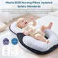 Baby Feeding Pillow, Anti Overflow Feeding Pillow for Reducing Spit-Up, Safety Nursing Pillow, Baby Lounger Reflux Wedge Breastfeeding, Removable top and Bottom (Black, Small)