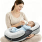 Baby Feeding Pillow, Anti Overflow Feeding Pillow for Reducing Spit-Up, Safety Nursing Pillow, Baby Lounger Reflux Wedge Breastfeeding, Removable top and Bottom (Black, Small)