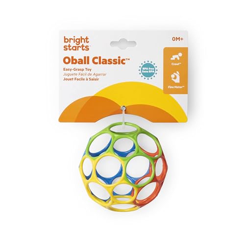 Bright Starts Oball Classic Easy-Grasp Ball | BPA-Free Baby Toy