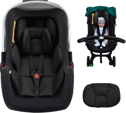 Infant Car Seat Insert with 2 Headrest for Preemie to Toddler, Thickened Baby Car Seat Head Support for Side Impact Protection, Breathabble Newborn Carseat Insert with Filled Spong