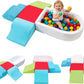 5Pcs Foam Climbing Blocks for Toddlers, Indoor Soft Climbing Toys with Ball Pit for Baby, Crawling Toys Activity Play Set for Playroom Living Room, Birthday Gifts for 1-3 Years(Balls not Included)