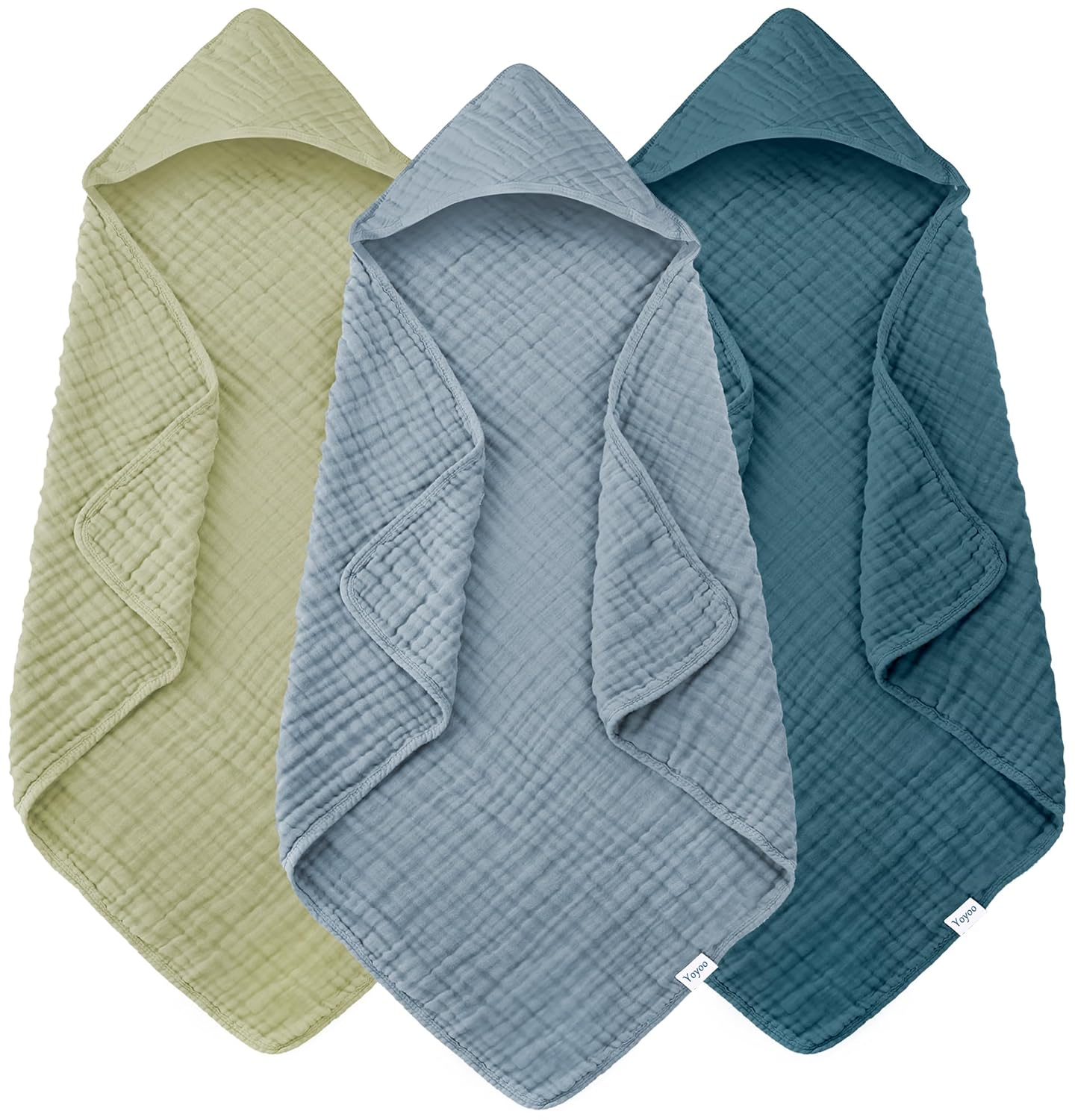 Muslin Hooded Baby Bath Towels – 3 Pack