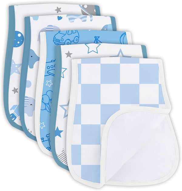 8 Pack Burp Cloths Organic Cotton, Bows Baby Burp Cloths Girls, Absorbent Baby Burping Cloth, Soft Burping Cloth Set for Feeding, New Mom Gifts for Newborns Essentials Gift Set, 19”x9”