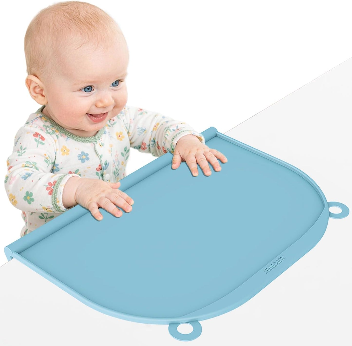 Large Silicone Suction Mat, 17" x 12" Thick Mats with Edge-Bumper, Raised Edge Leakproof, Non-Slip for Kids Toddler Baby Essentials Table Placemat, Restaurant Eating, Plates, Art, Craft & Painting