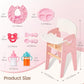 Wooden Baby Doll High Chair Feeding Set | Pretend Play Toy for Kids