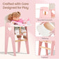 Wooden Baby Doll High Chair Feeding Set | Pretend Play Toy for Kids